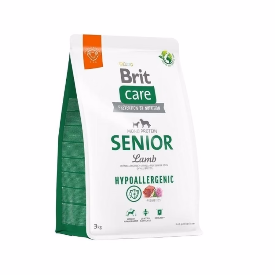 Brit Care Senior Mono Protein Hipoalerjenik Kuzulu ve Pirinçli Yaşlı Köpek Maması
