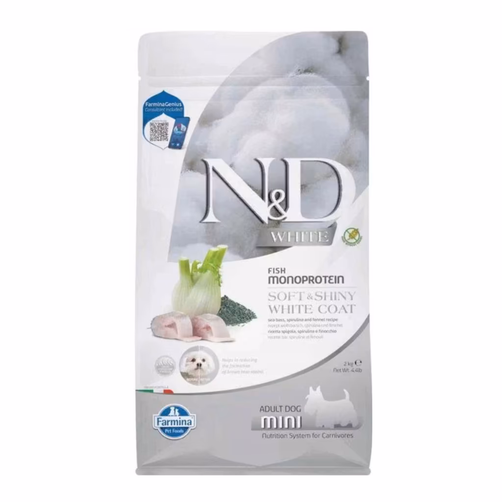 N&D White Mini Levrek Spirulina ve Rezeneli Küçük Irk Yetişkin Köpek Maması