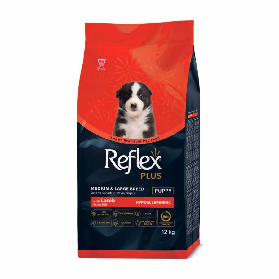 Reflex Plus Hipoalerjenik Kuzulu Orta ve Büyük Puppy Köpek Maması