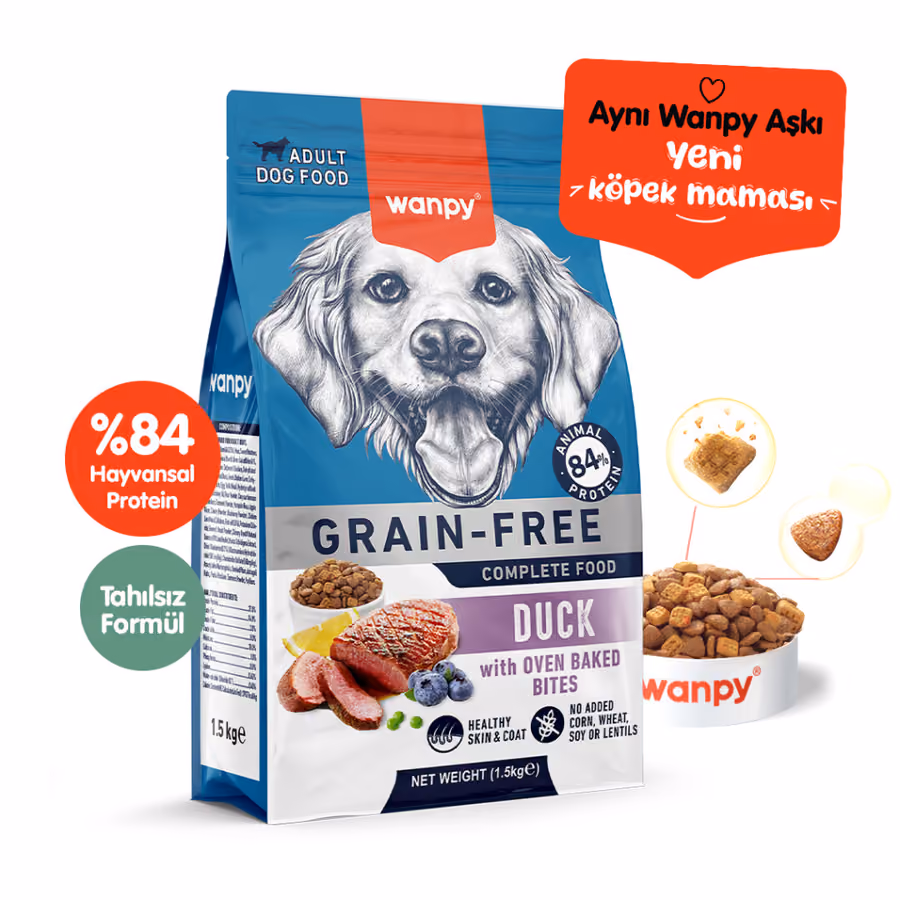 Wanpy Ördekli Tahılsız Yetişkin Köpek Maması