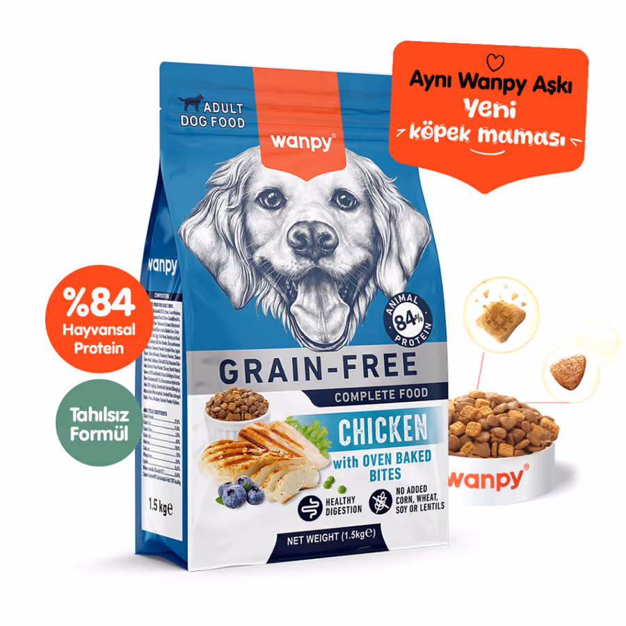 Wanpy Tavuklu Tahılsız Yetişkin Köpek Maması